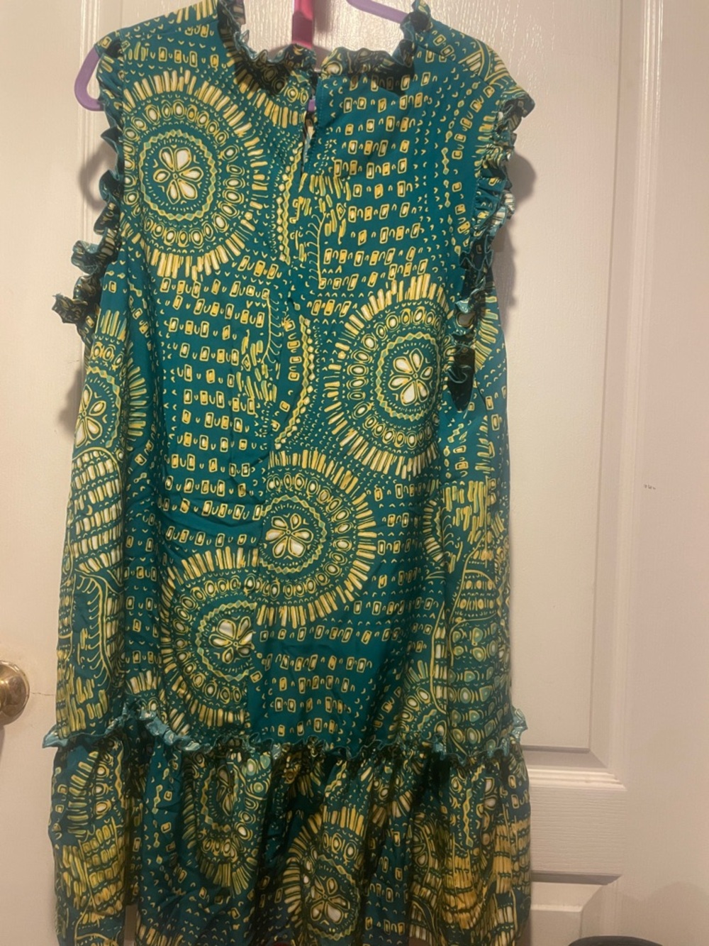 SHEIN Teal and Yellow Floral Print Midi Dress - Picture 2 of 2